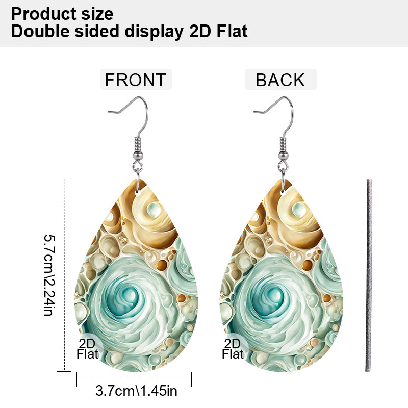 Women's Dual Design Swirl PU Dangle Earrings
